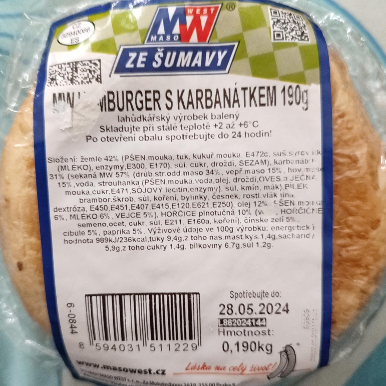 Fotografie - Hamburger s karbanátkem Maso West