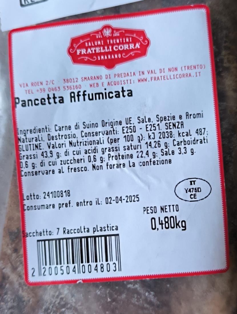 Fotografie - Pancetta Affumicata Fratelli Corra