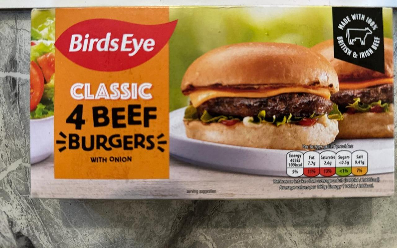 Fotografie - Classic 4 beef burgers with onion BirdsEye