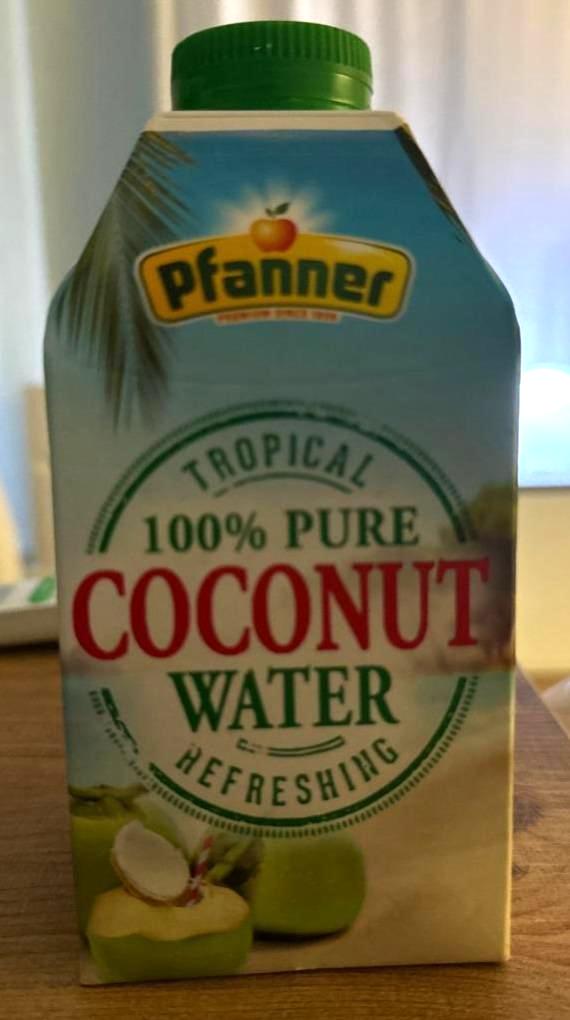 Fotografie - Tropical 100% pure coconut water refreshing Pfanner