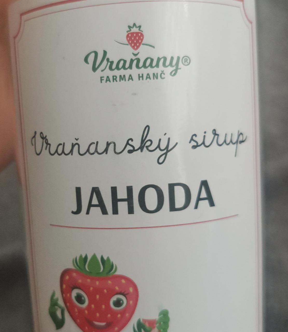 Fotografie - Vraňanský sirup jahoda Vraňany