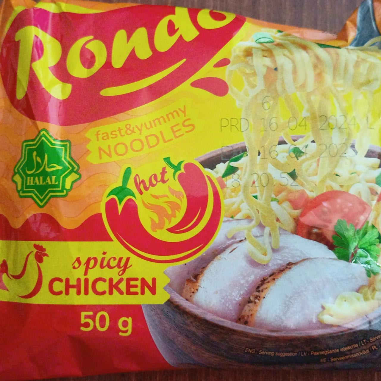 Fotografie - Noodles spicy chicken Rondo