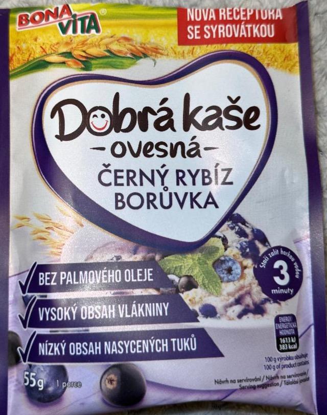 Fotografie - Dobrá kaše ovesná černý rybíz borůvka Bonavita