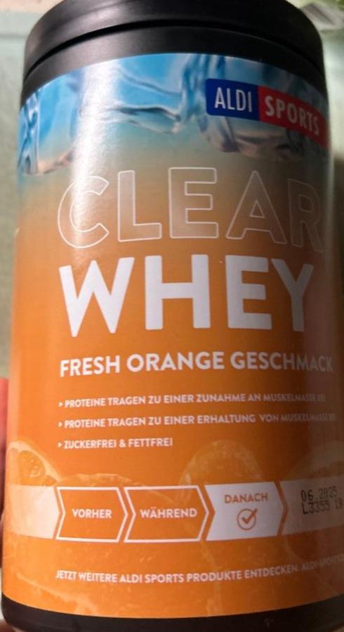 Fotografie - Clear whey fresh orange geschmack Aldi