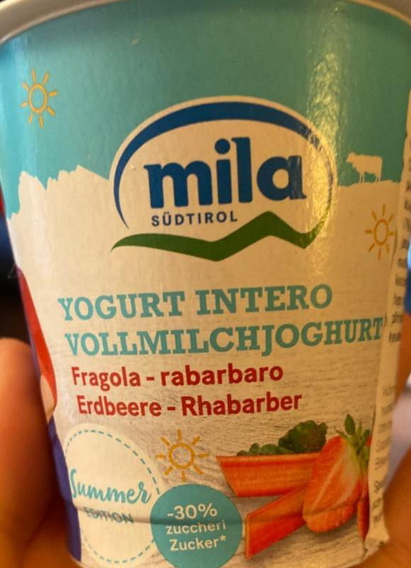 Fotografie - Yogurt intero vollmilchjoghurt erdbeere-rhabarber Mila
