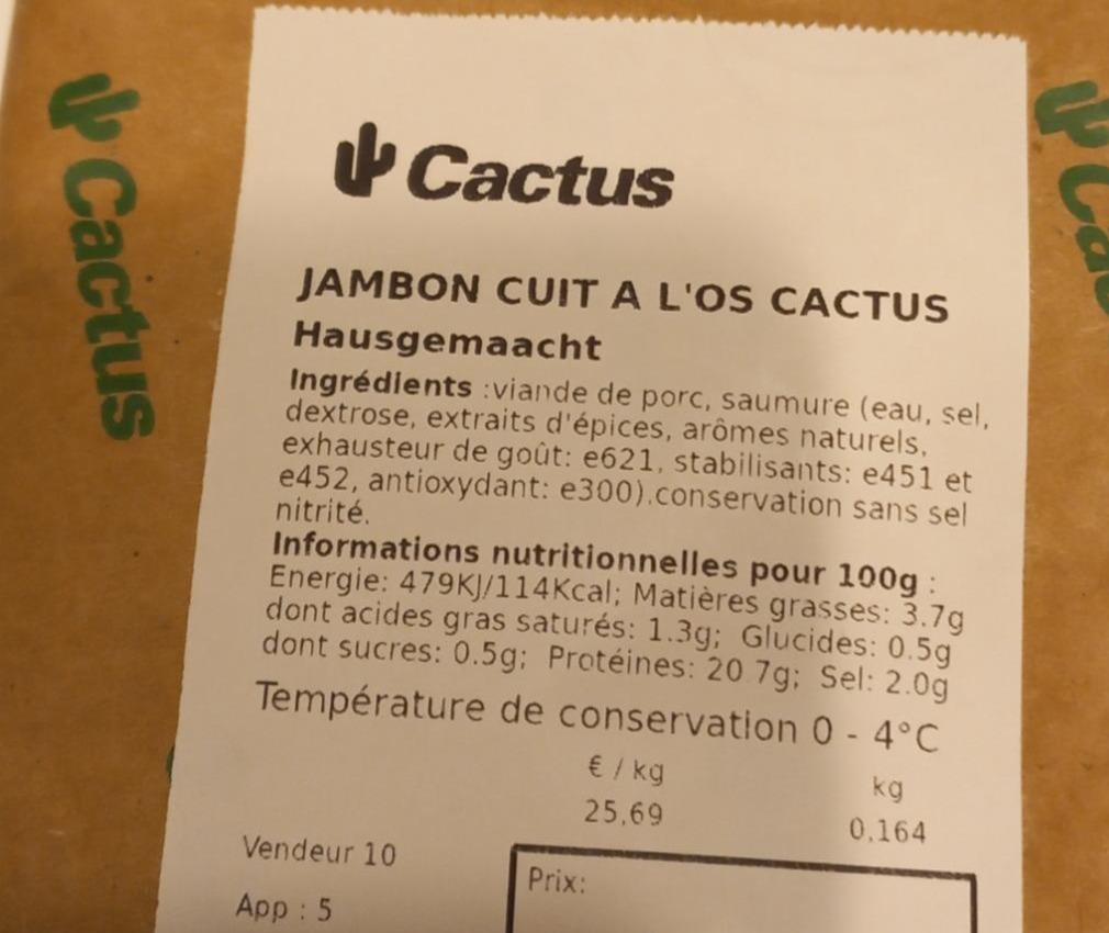 Fotografie - Jambon cuit a l'os Cactus