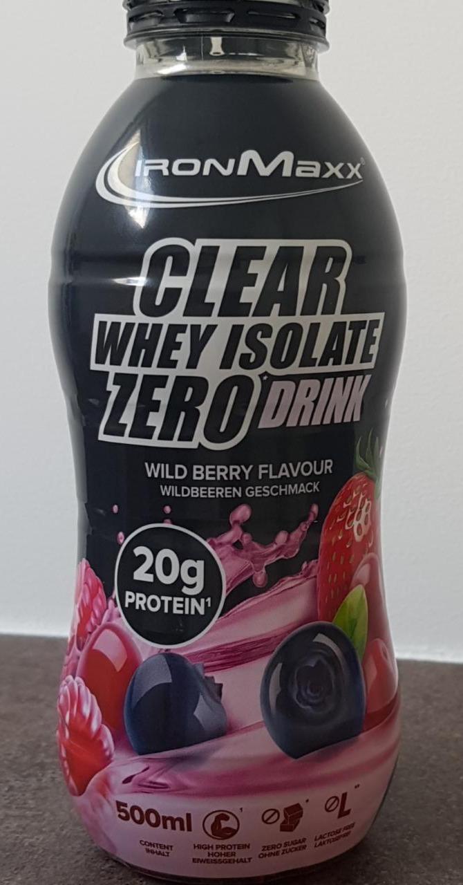 Fotografie - Clear whey isolate zero drink wild berry Flavour IronMaxx