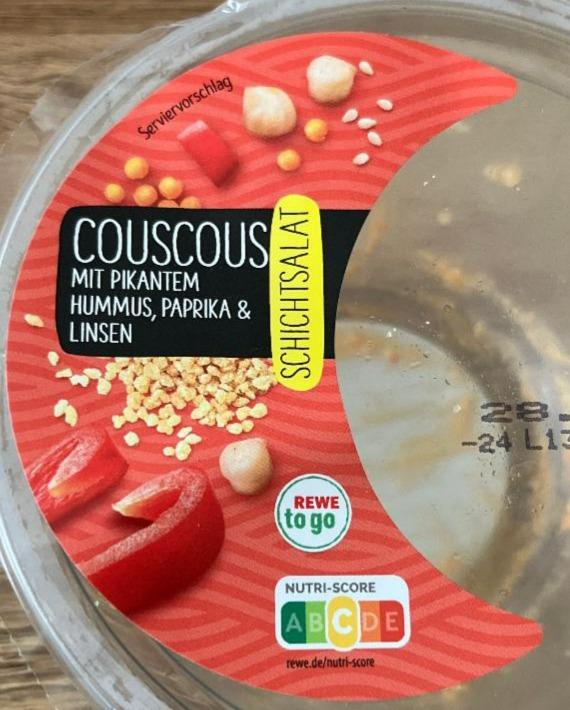 Fotografie - Couscous mit pikantem hummus, paprika & linsen Rewe to go