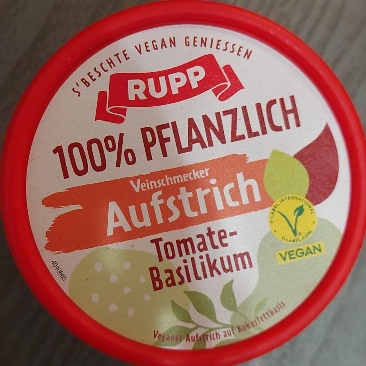 Fotografie - 100% pflanzlich veinschmecker aufstrich tomate-basilikum Rupp