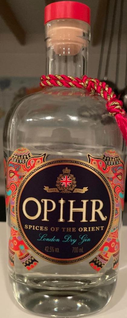 Oriental Spiced nutriční Dry Gin a hodnoty kJ - London % OPIHR kalorie, 42,5