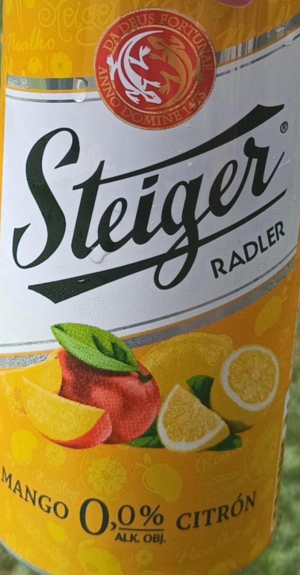 Fotografie - Pivo nealko radler mango citron Steiger