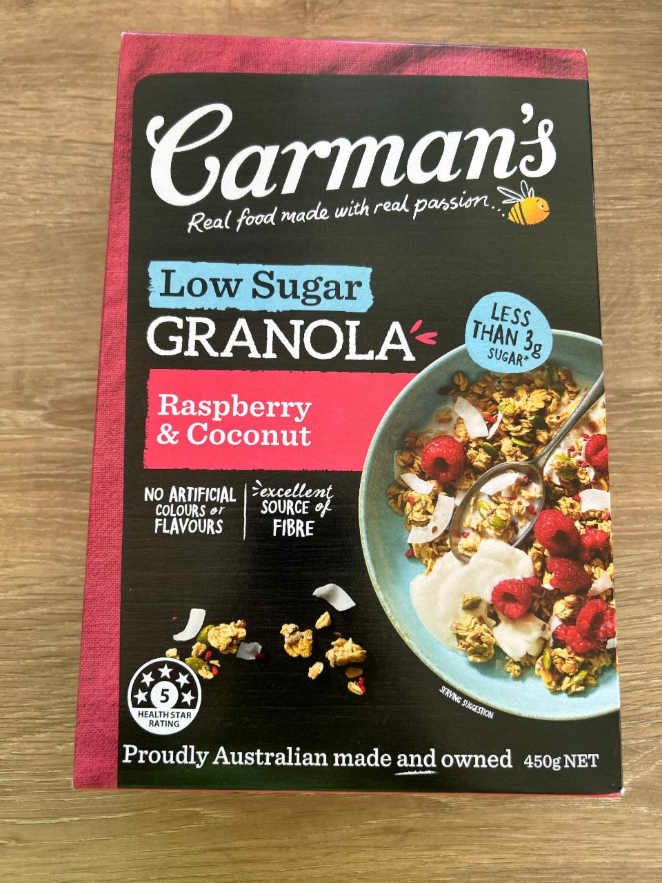 Fotografie - Low sugar granola raspberry & coconut Carman's