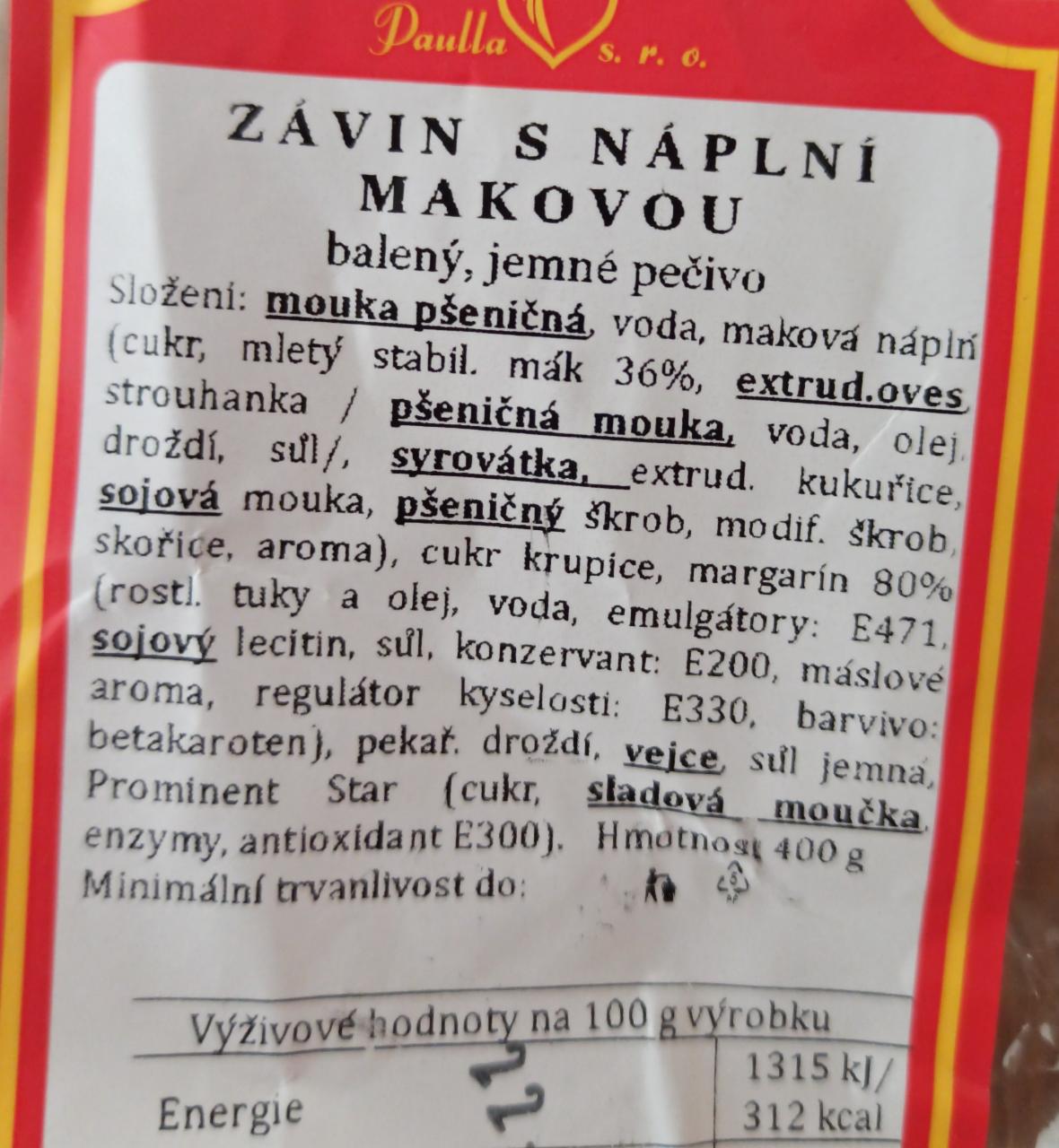 Fotografie - Závin s náplní makovou Paulla