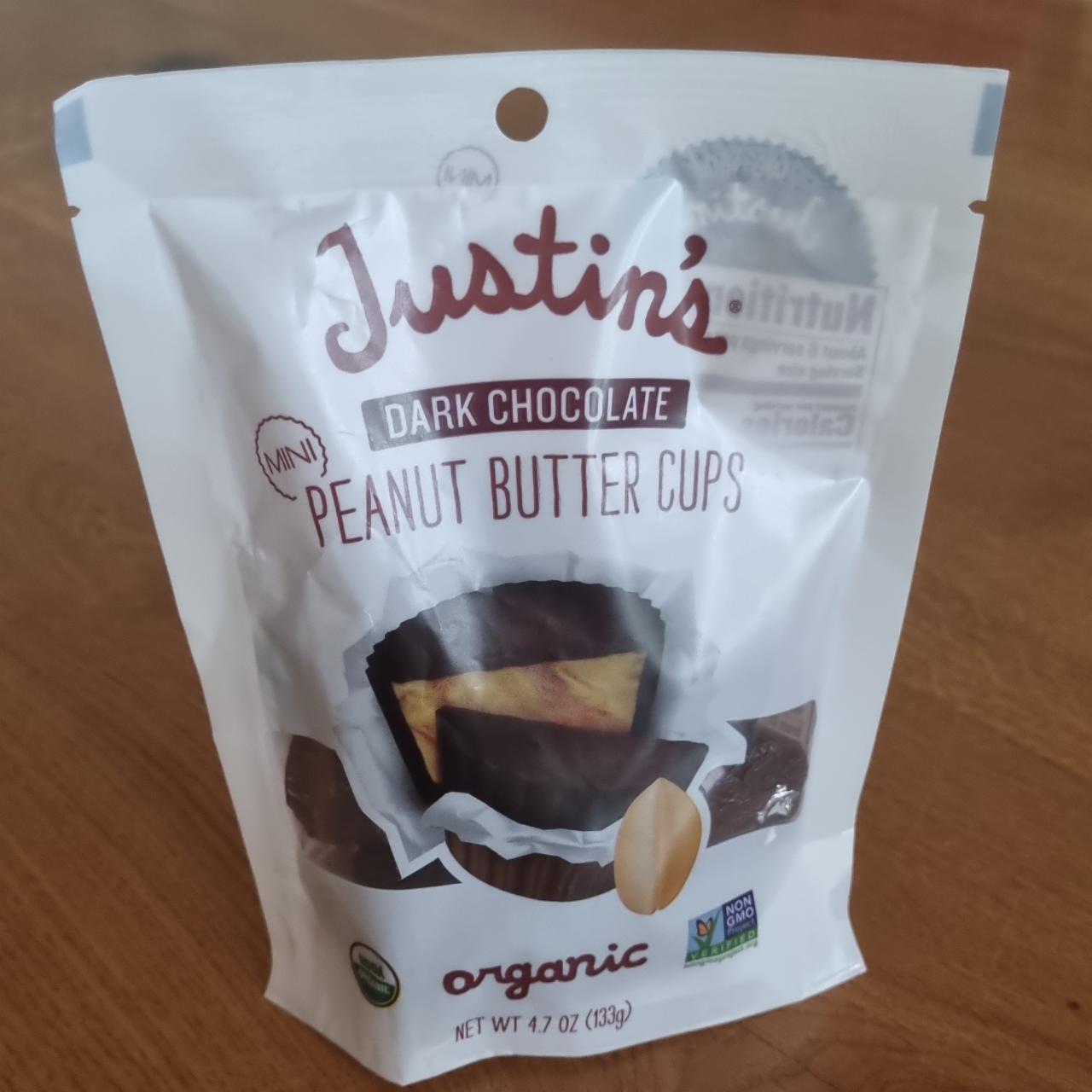 Fotografie - Dark chocolate peanut butter cups organic Justin's