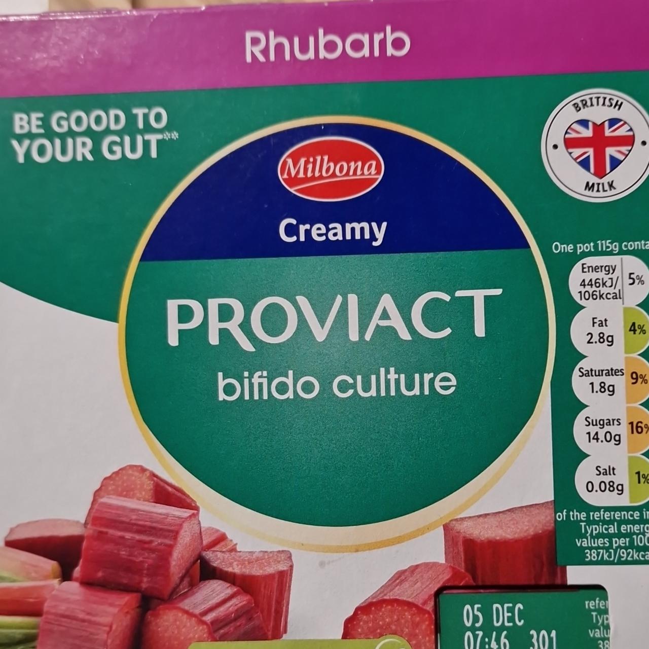 Fotografie - Proviact bifido culture rhubarb Milbona