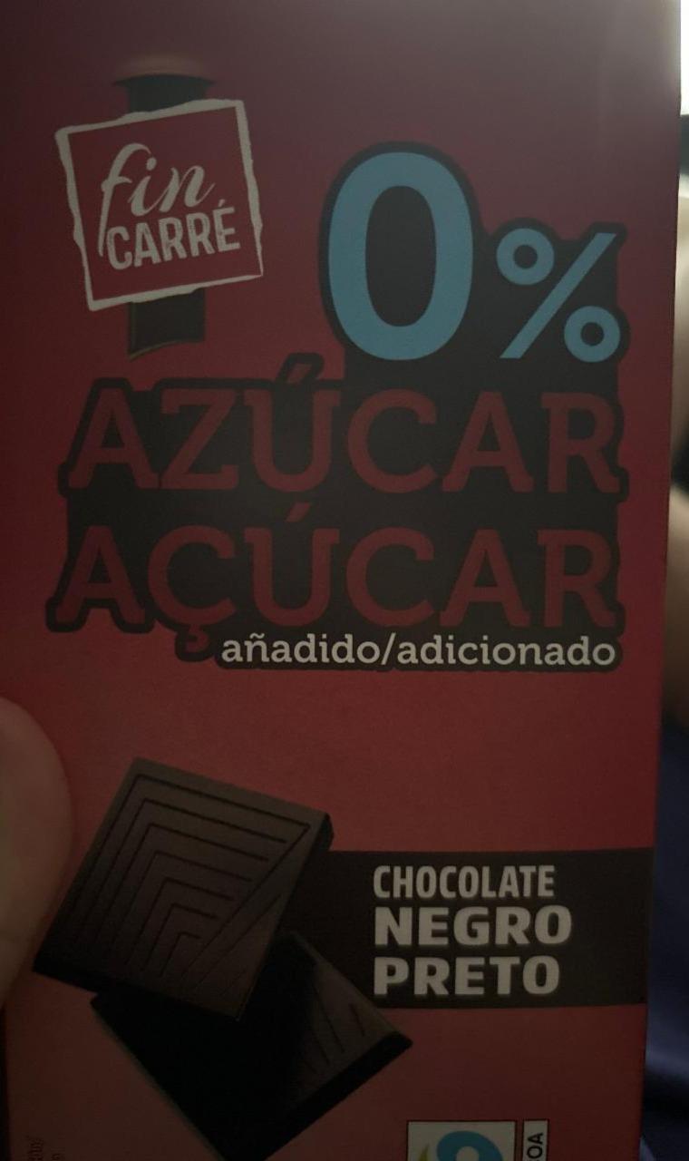 Fotografie - 0% azúcar añadidos chocolate negro preto Fin Carré