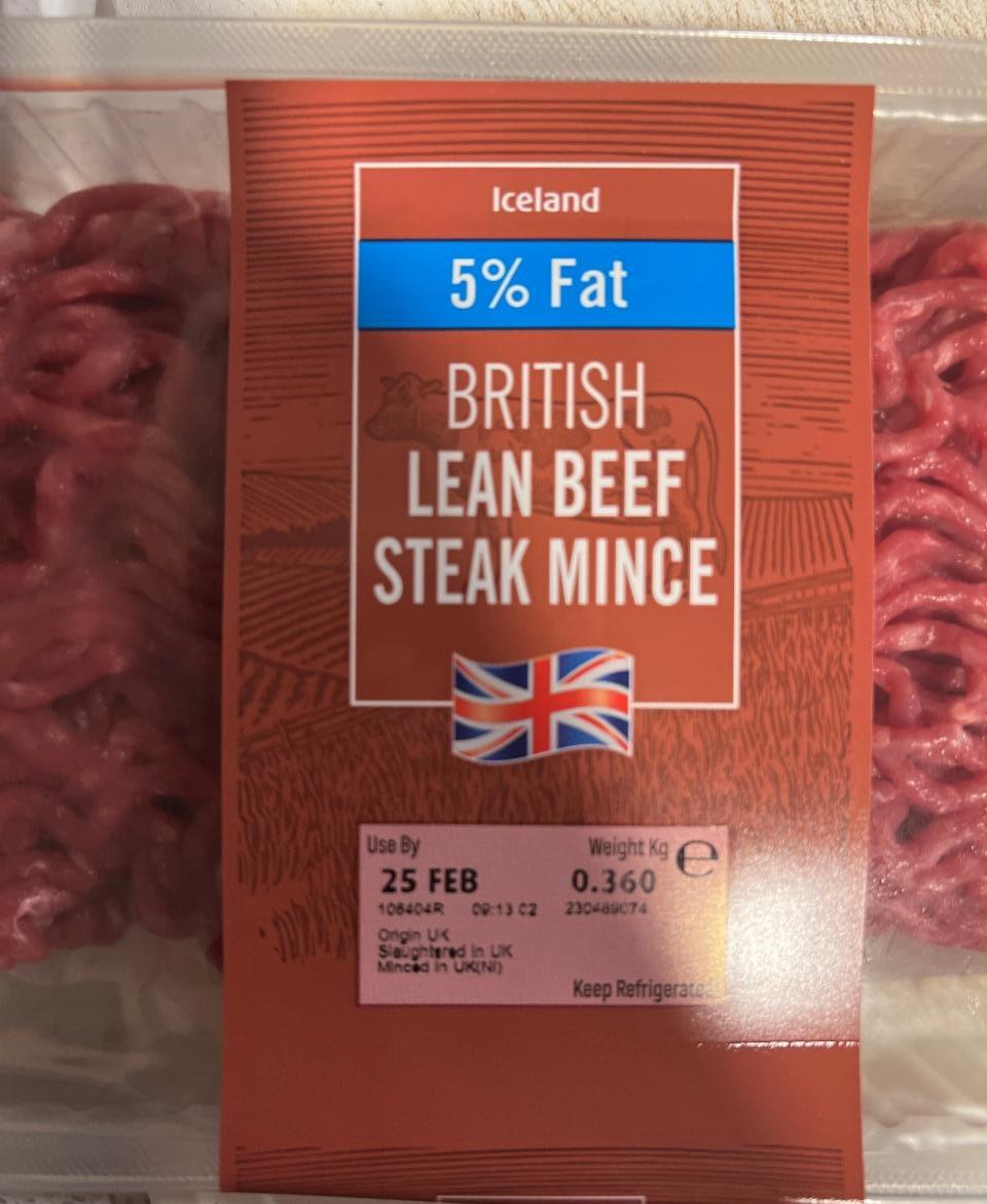 Fotografie - 5% British Lean Beef Steak Mince Iceland
