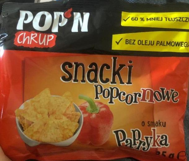 Fotografie - Snacki popcornowe papryka Pop'n Chrup