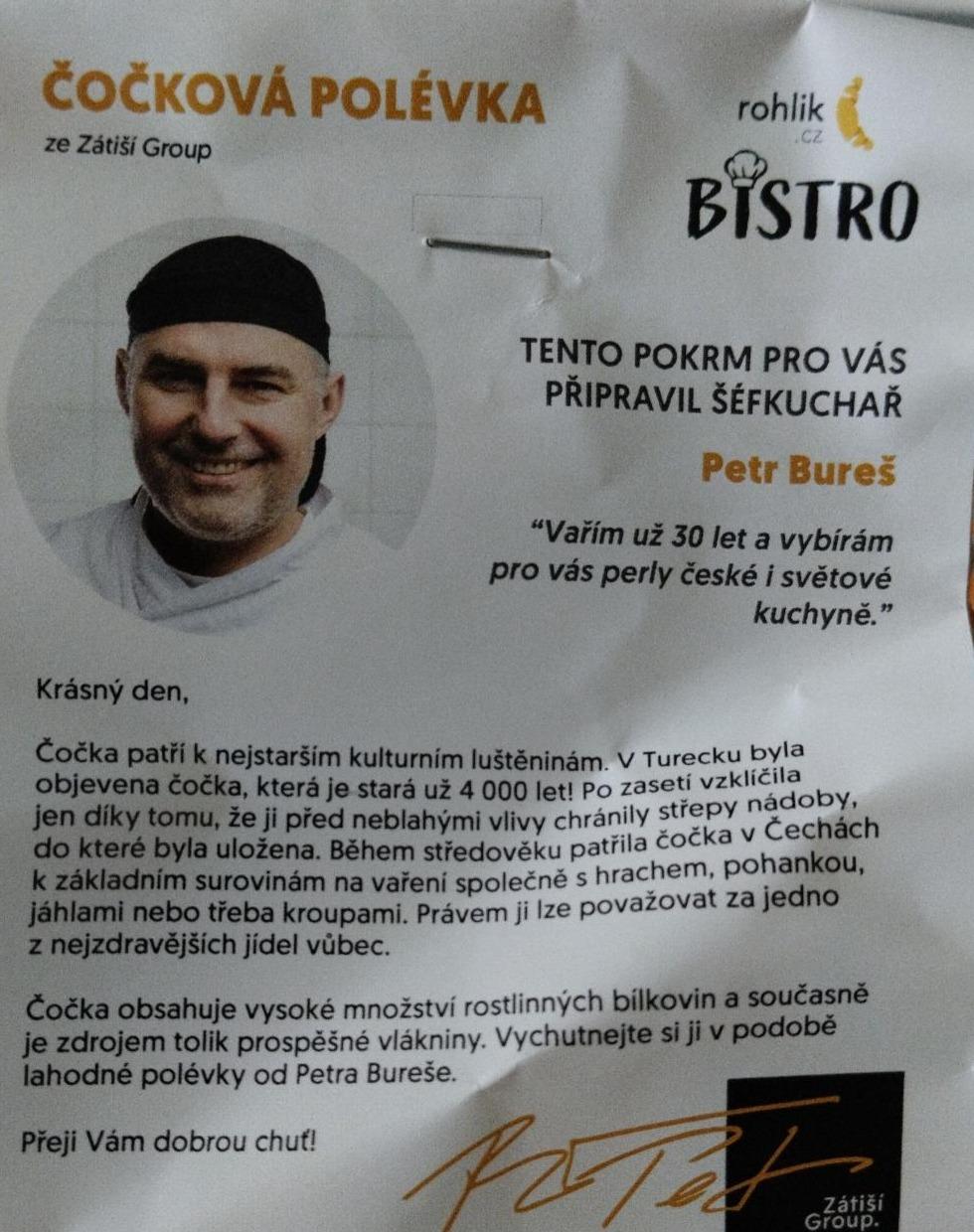 Fotografie - Čočková polévka Rohlík bistro Petr Bureš