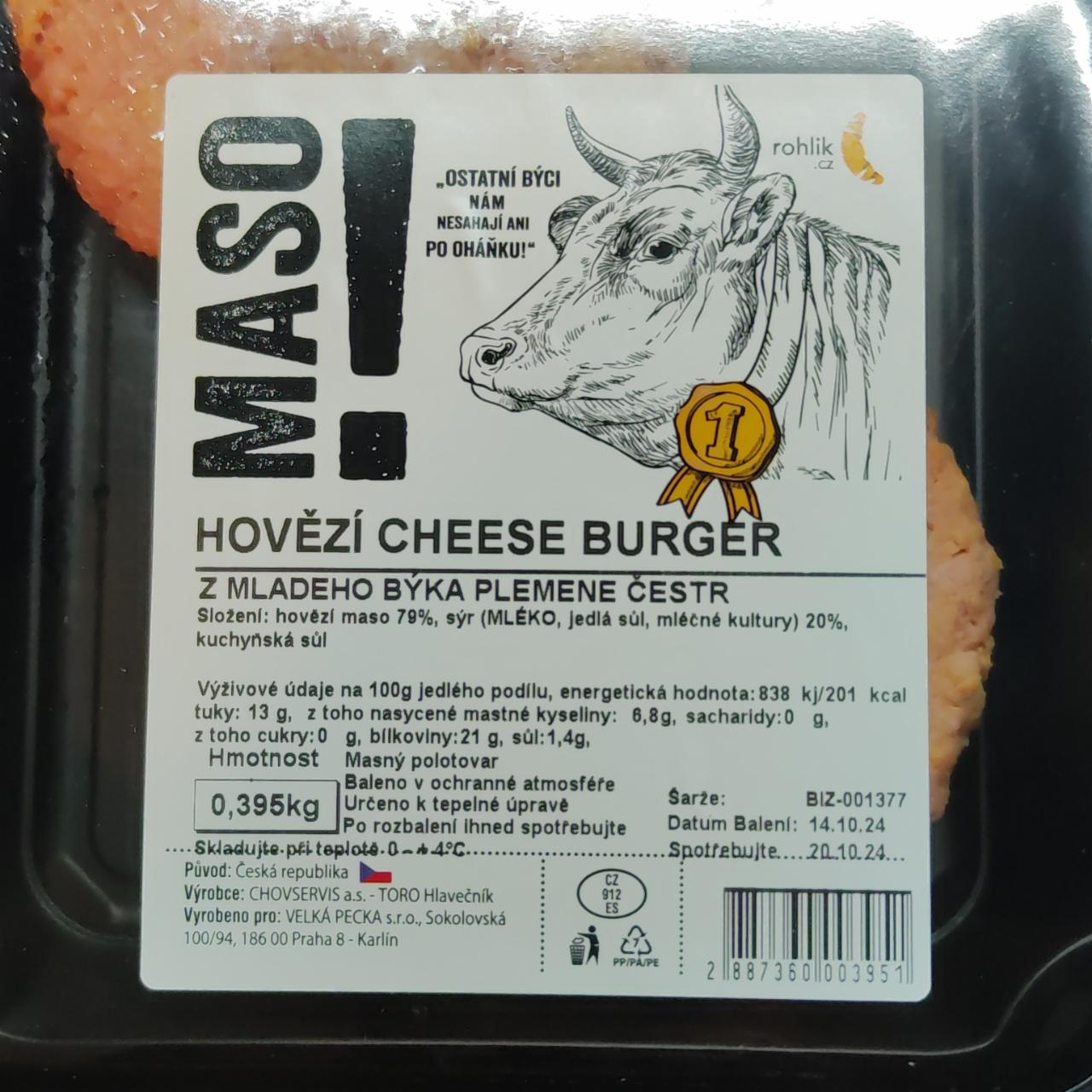 Fotografie - Hovězí cheese burger maso! Rohlik.cz