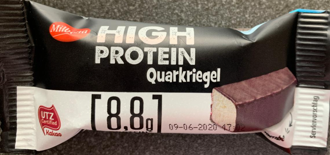 High Protein Quarkriegel Milbona Kalorie Kj A Nutriční Hodnoty Kalorickétabulkycz